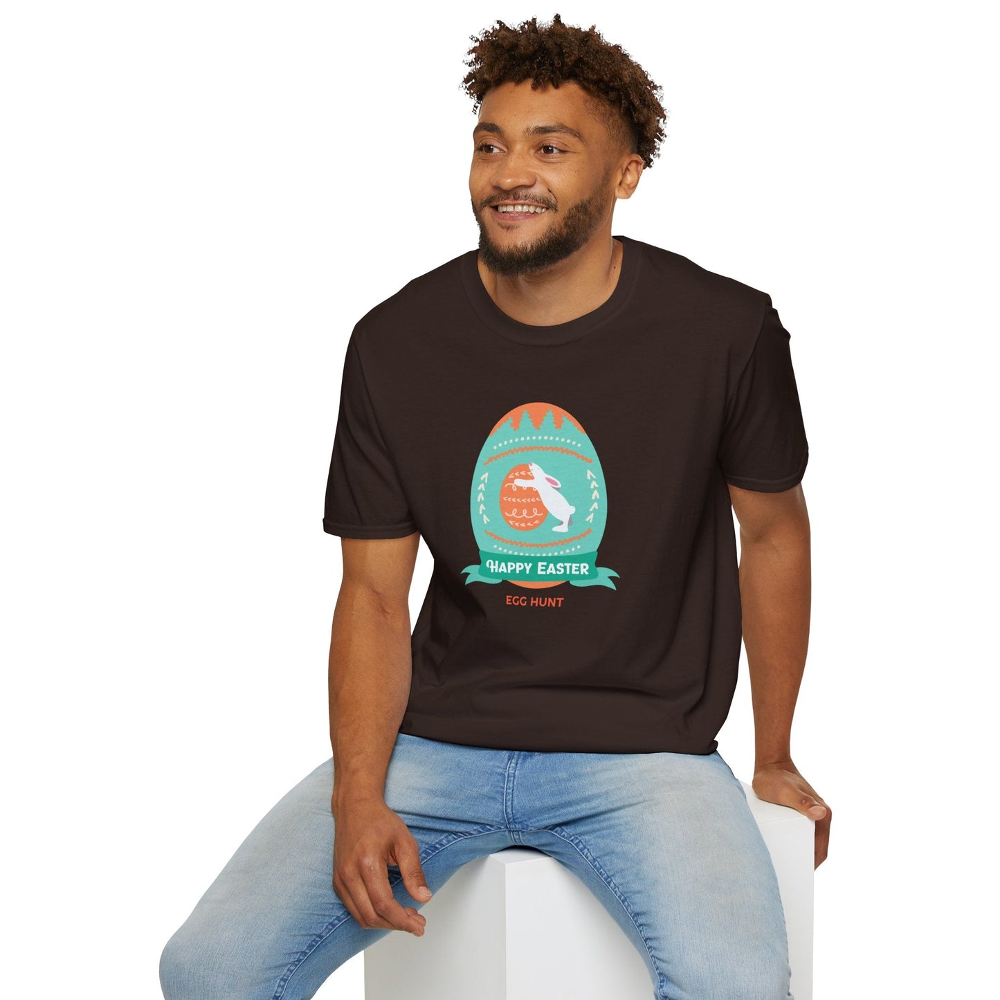 Easter Egg T Shirt Unisex Softstyle Tee With Easter Signature Design 100 Percent Ring Spun Cotton