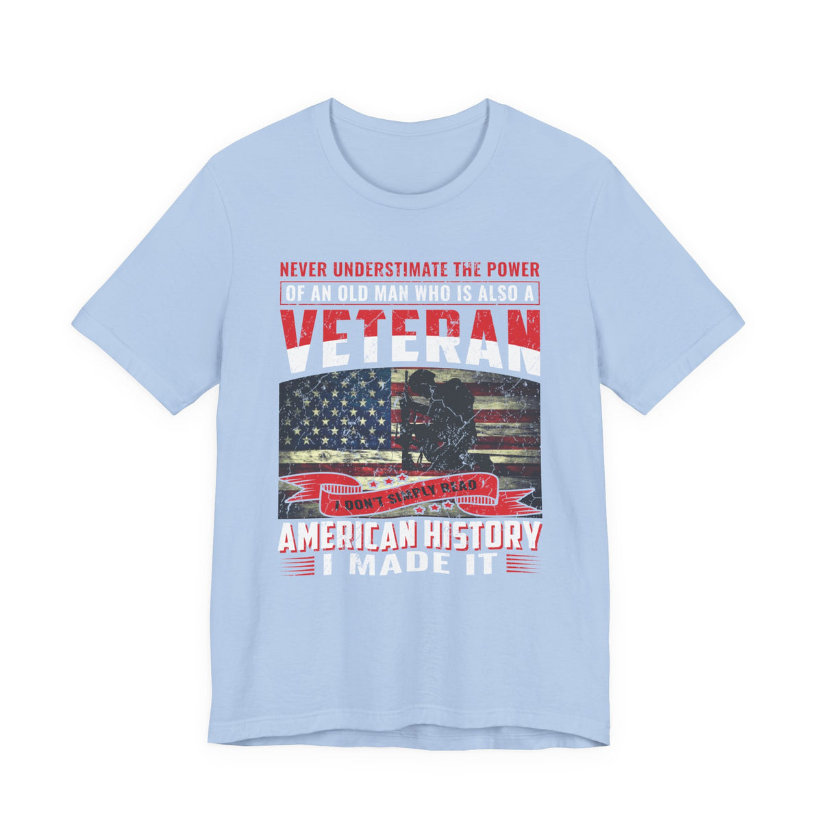 Veteran American flag T-Shirt I Made It Old Man Veteran Military Pride Unisex Cotton v32