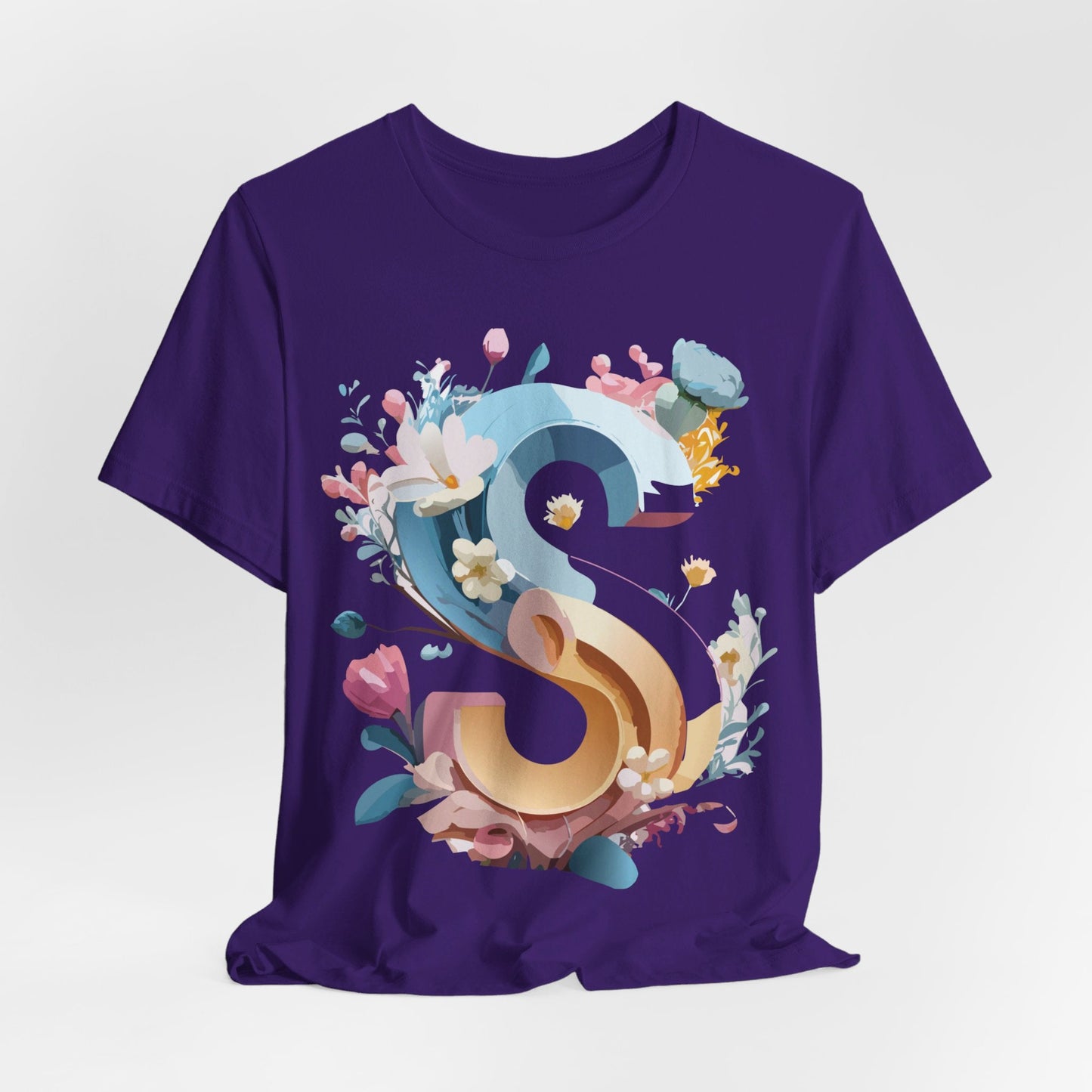 Letter S Shirt Graphic Tee Unisex Jersey Short Sleeve Premium Vintage Inspired Artwork Adelpha