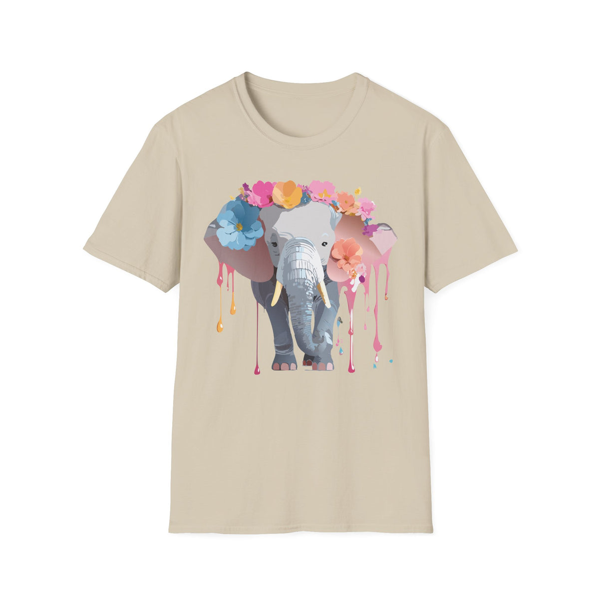 Floral Elephant Tee | Elephant with Flower Crown T-Shirt