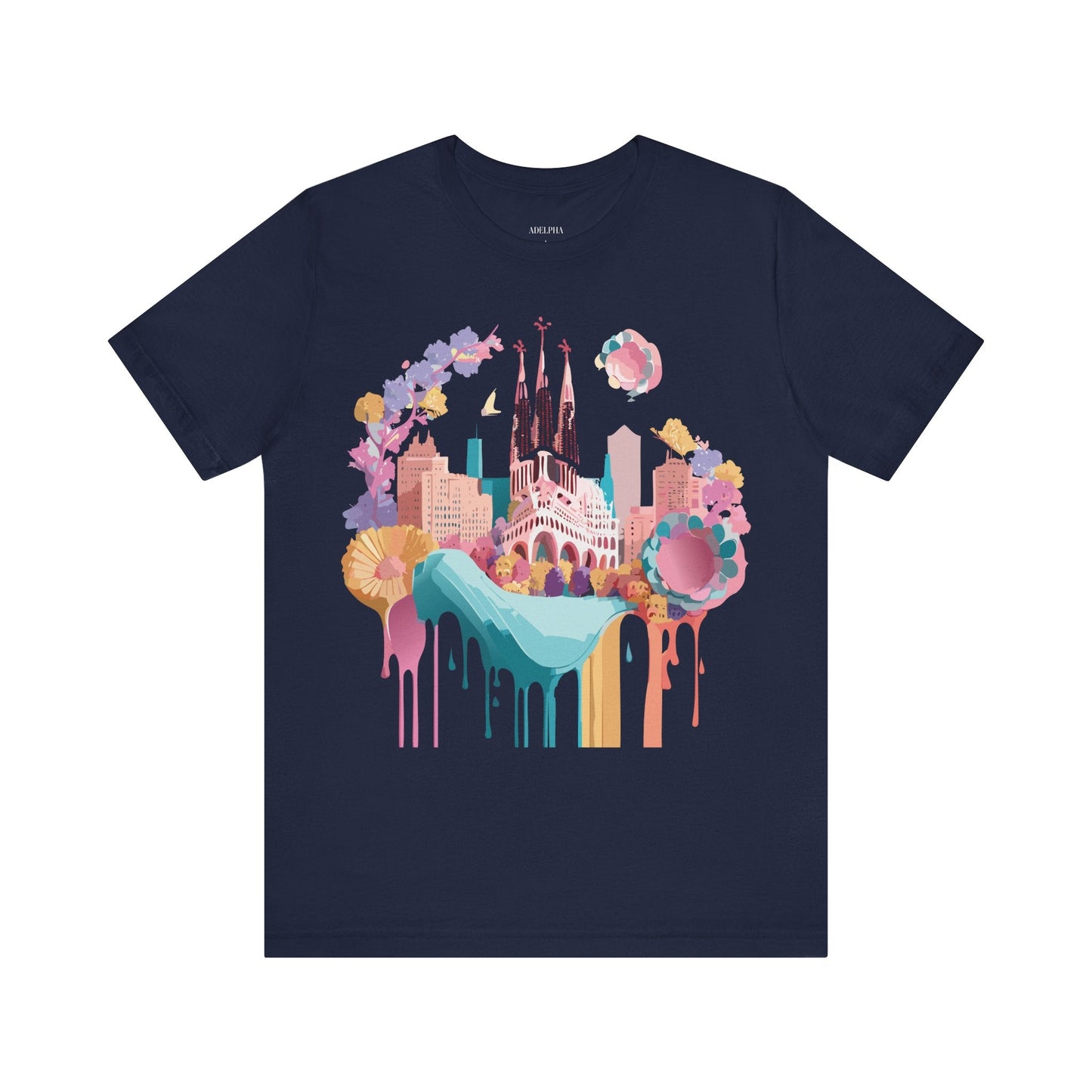 Tourist Shirt Barcelona Graphic Tee Unisex Vintage Style Adelpha Artwork Art Design Tee