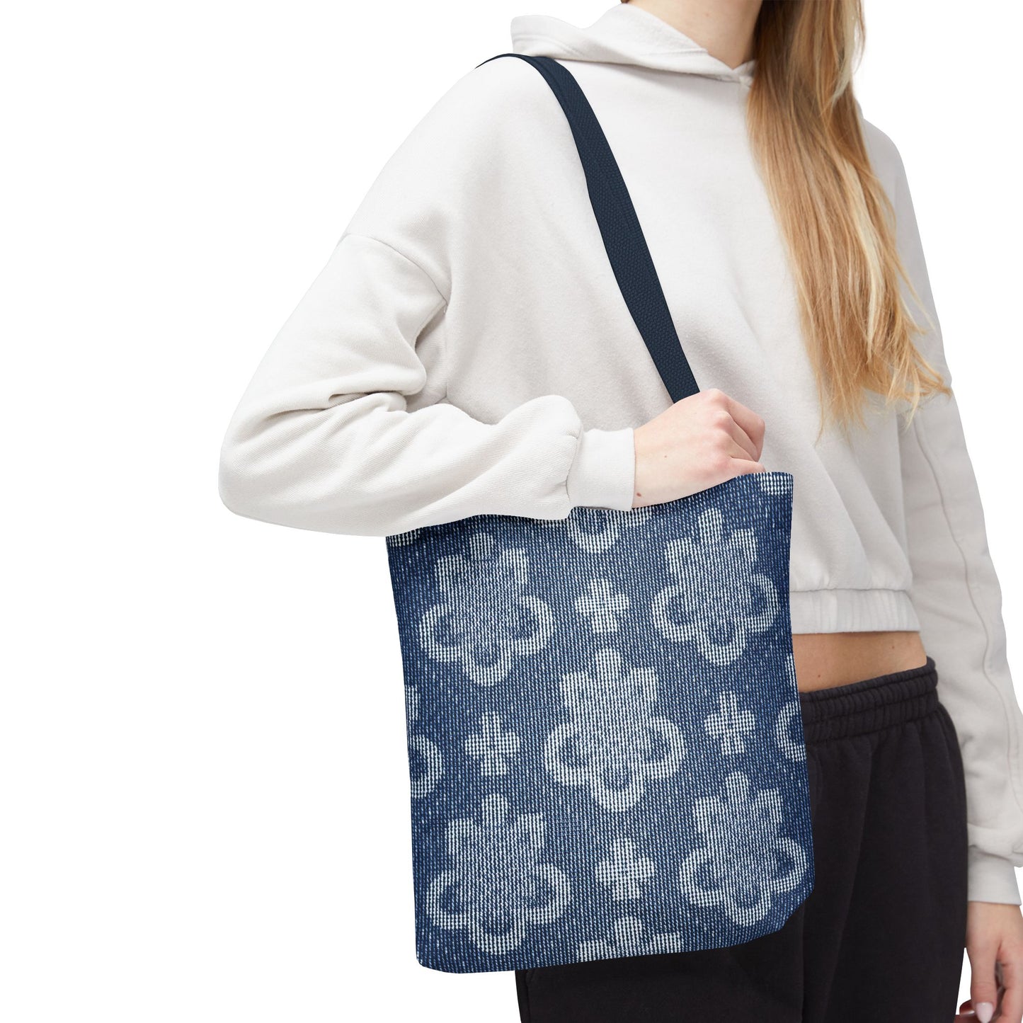 Denim Fabric Imitation Print Unisex Canvas Bag Poly Spun 3 Sizes Tote Bag 108