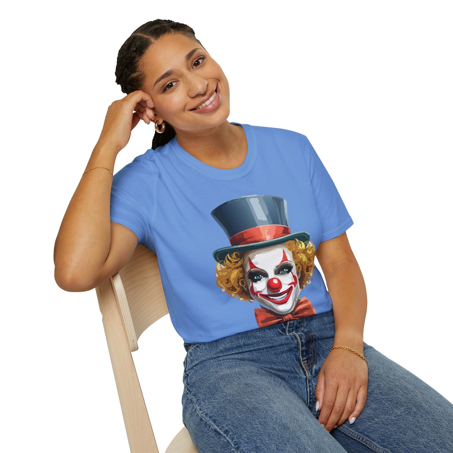 Clown Shirt T Shirt With Clown Funny Man Circus Shirt Scary Man Tee Unisex Gildan Softstyle 64000