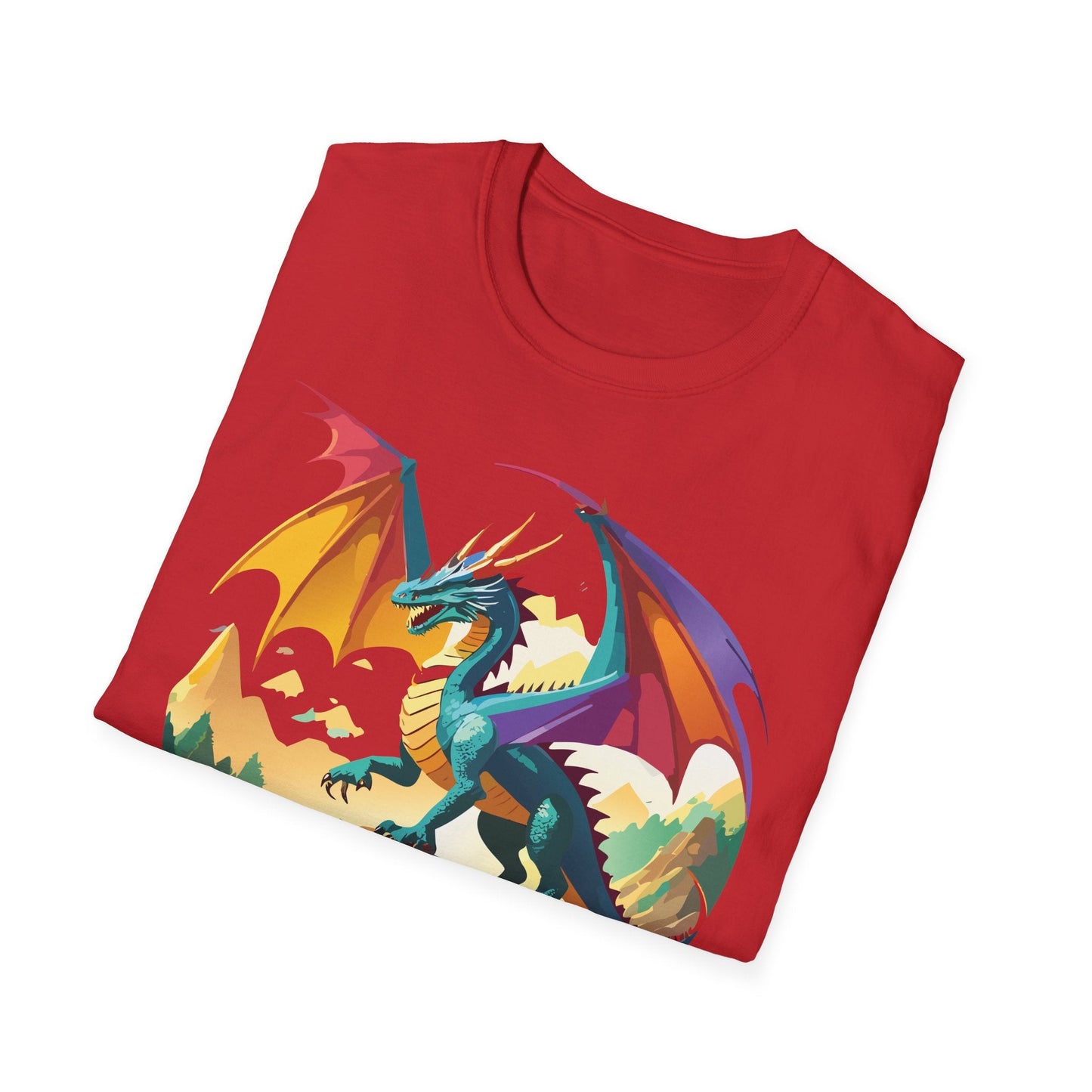 Dragon Graphic Unisex Cotton Softstyle Art Design Tee With Animals 21
