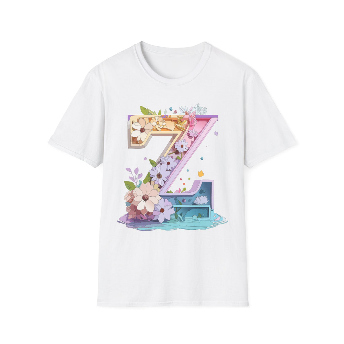 Floral Number 7 T-Shirt | Floral 7 Tee, Birthday 7th, Botanical Number Shirt