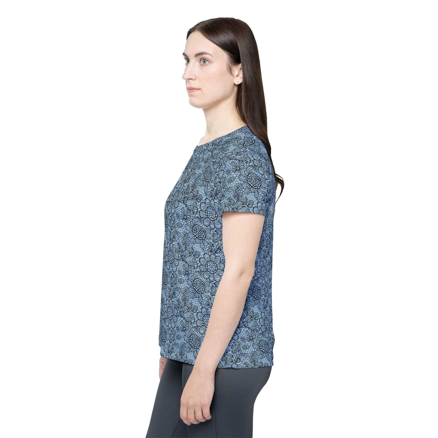 Women Poly T-Shirt with Lace Print 31