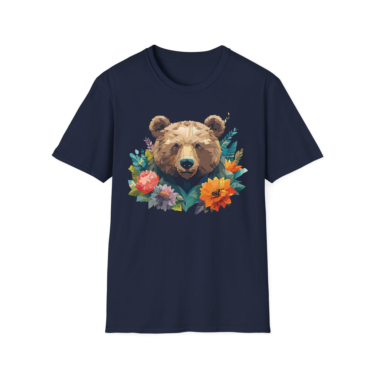 Geometric Bear Floral Shirt | T-Shirt