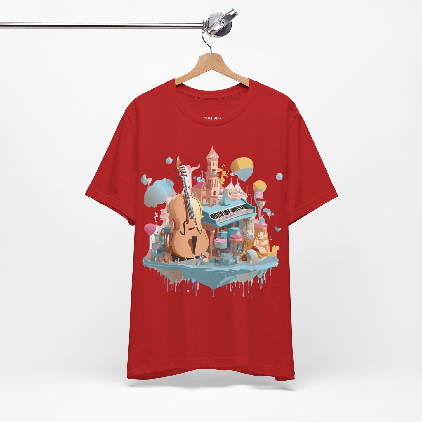 Music Graphic Tee Unisex Vintage Art Design By Adelpha Premium Short Sleeve T Shirt