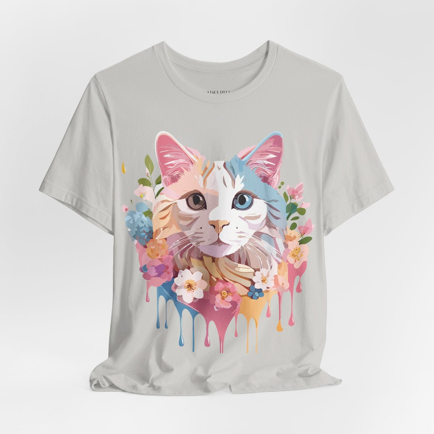 Cat Graphic Tee Unisex Short Sleeve Shirt With Adelpha Artwork