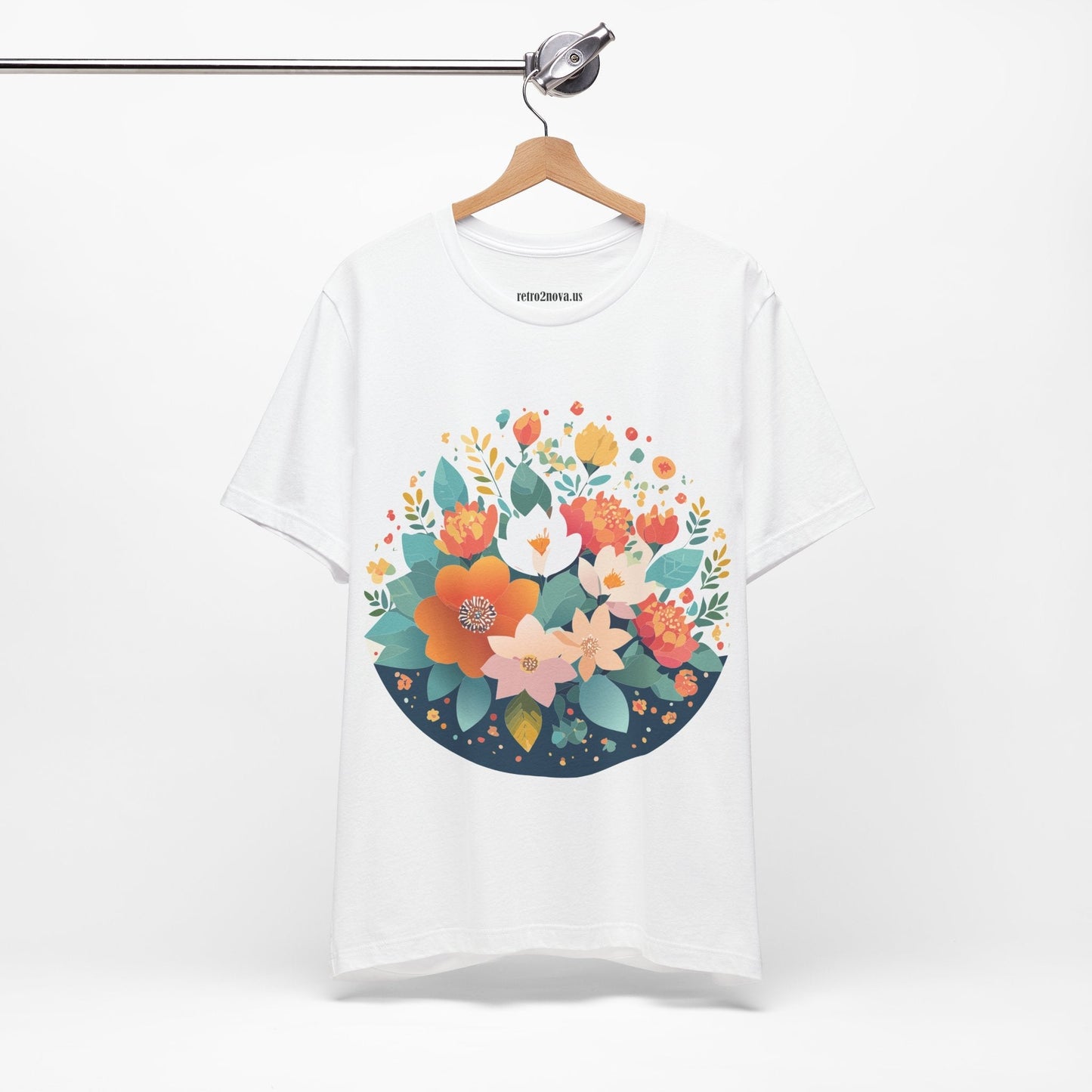 Floral Flowers Shirt Unisex Lightweight Breathable Jersey Tee Floral Pattern Short Sleeve
