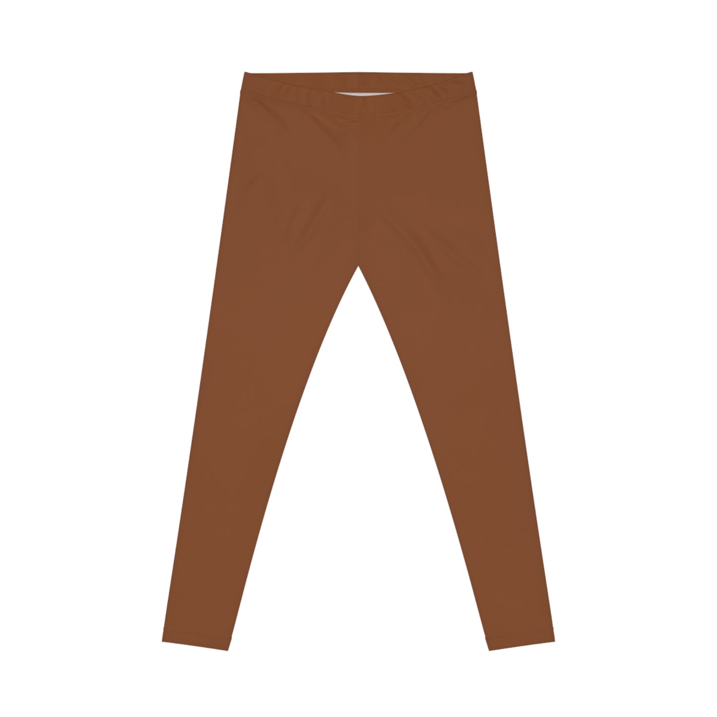 Saddle Brown Color Women's Poly-Span Casual Leggings XS-2XL