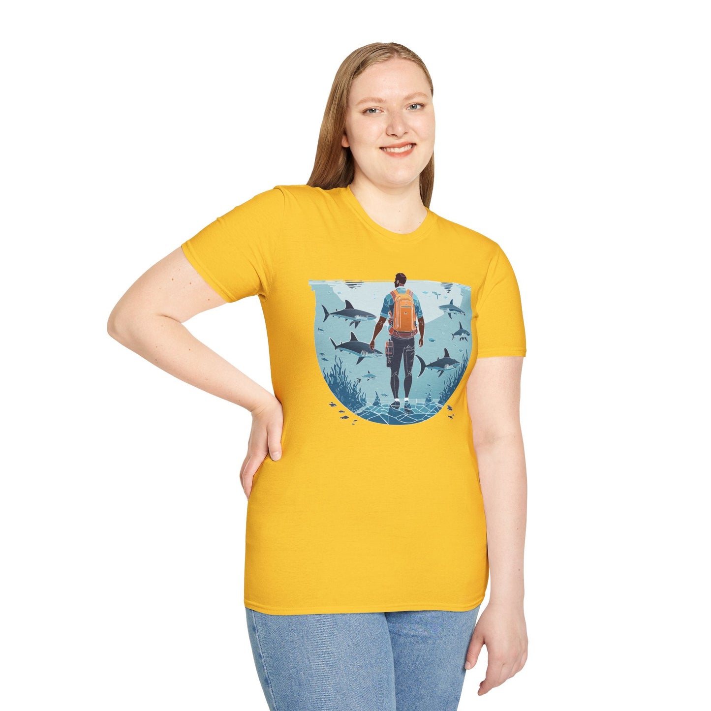 Ocean Graphic Unisex Softstyle Cotton Tee 5