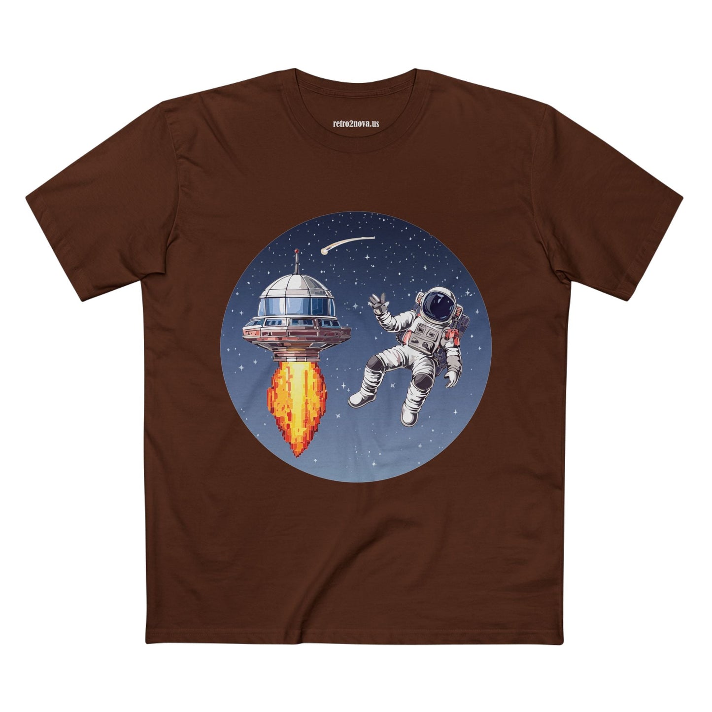 Cosmos Astronaut Shirt Unisex Premium Cotton Tee With Original Art Design Retro2Nova