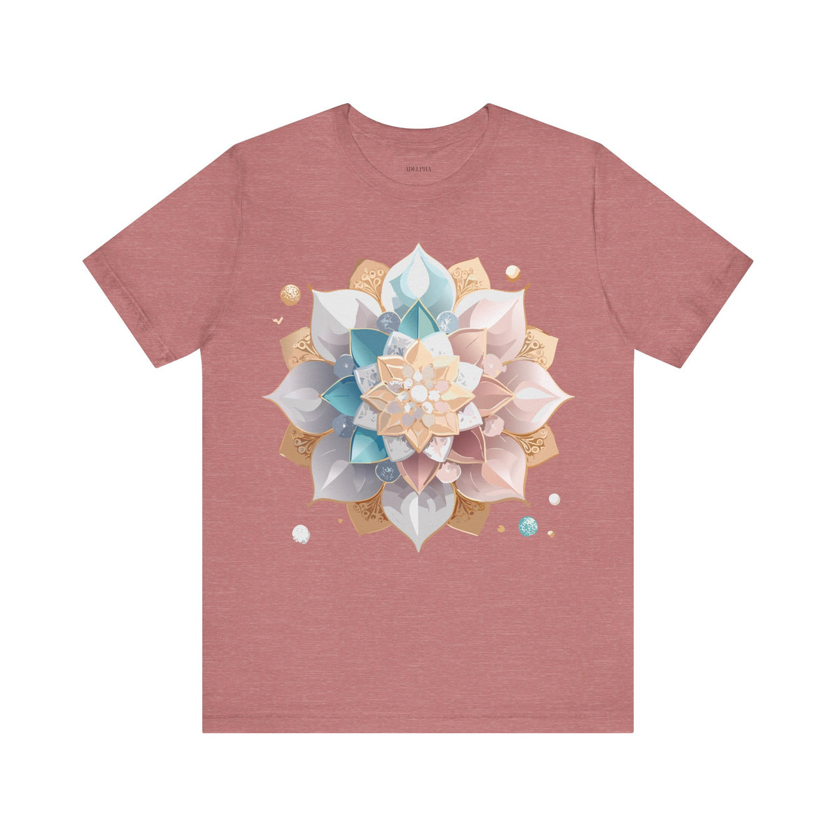 Mandala Graphic Unisex Cotton Bella+Canvas Tee with Floral Art Design d22