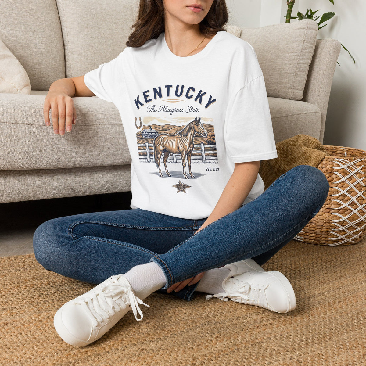 Kentucky Horse Ranch T‑Shirt — The Bluegrass State Travel Tourist Graphic Design Unisex 100 Cotton Gildan T-Shirt