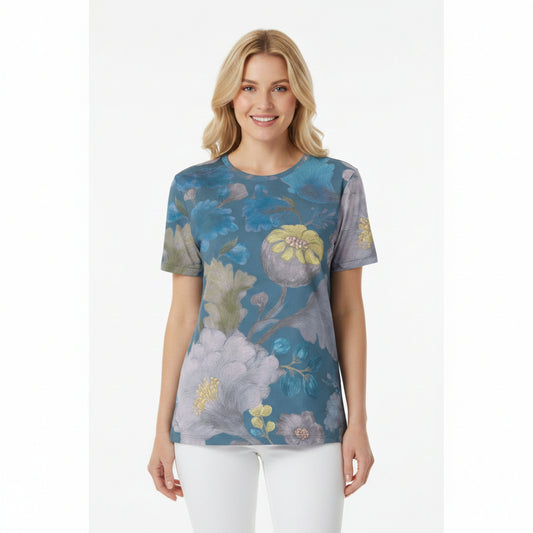 Unisex Poly T-Shirt with Floral Print