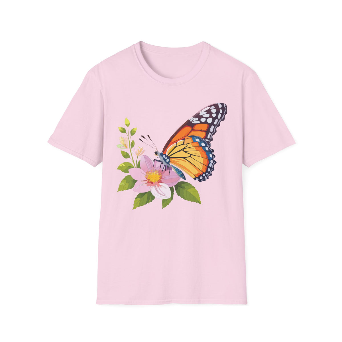 Butterfly and Wildflower Graphic Tee Unisex 100 Cotton Gildan T-Shirt