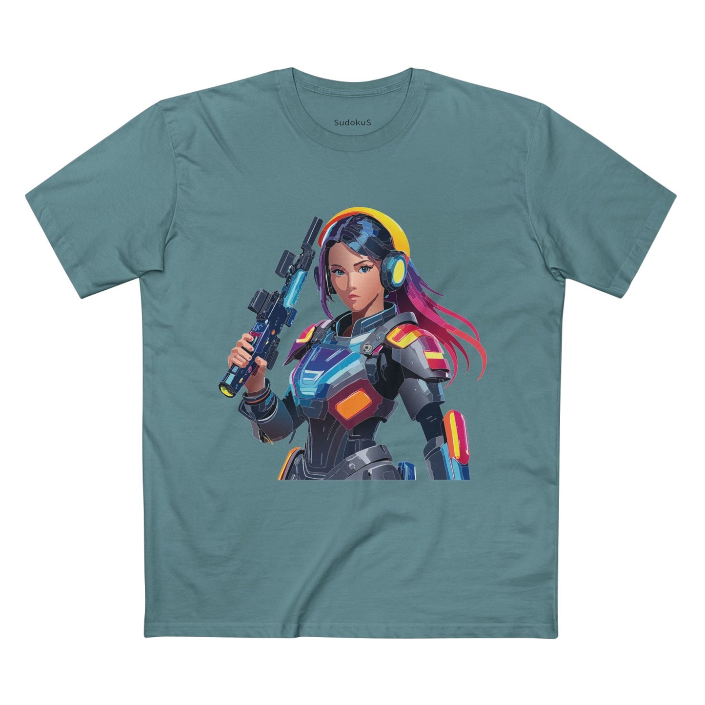 Army-woman Graphic Unisex 100 Cotton Staple Tee 20