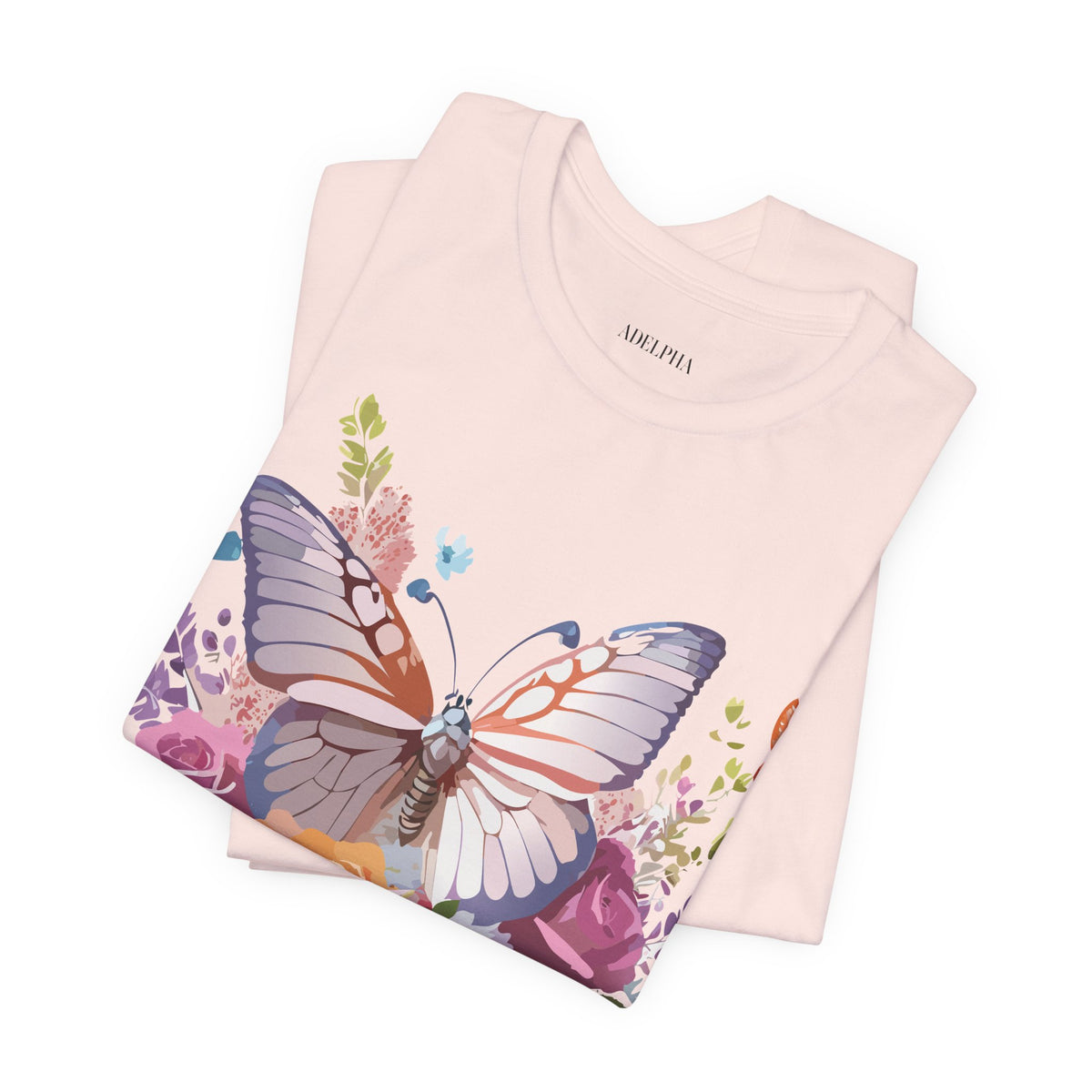 Butterfly Graphic Unisex Cotton Bella+Canvas Tee with Art Design n03