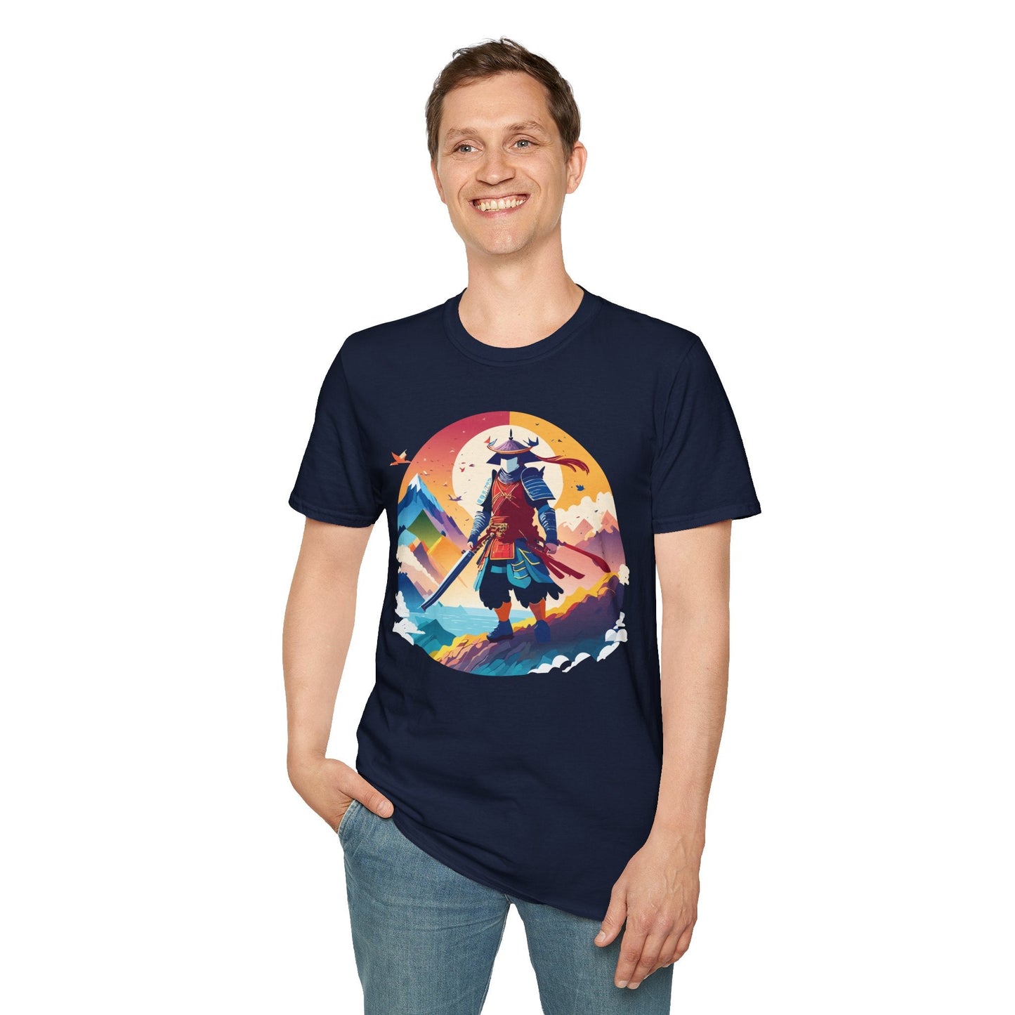 Samurai T Shirt Unisex Softstyle Gildan 64000 100 Percent Ring Spun Cotton Tee For Everyday Wear