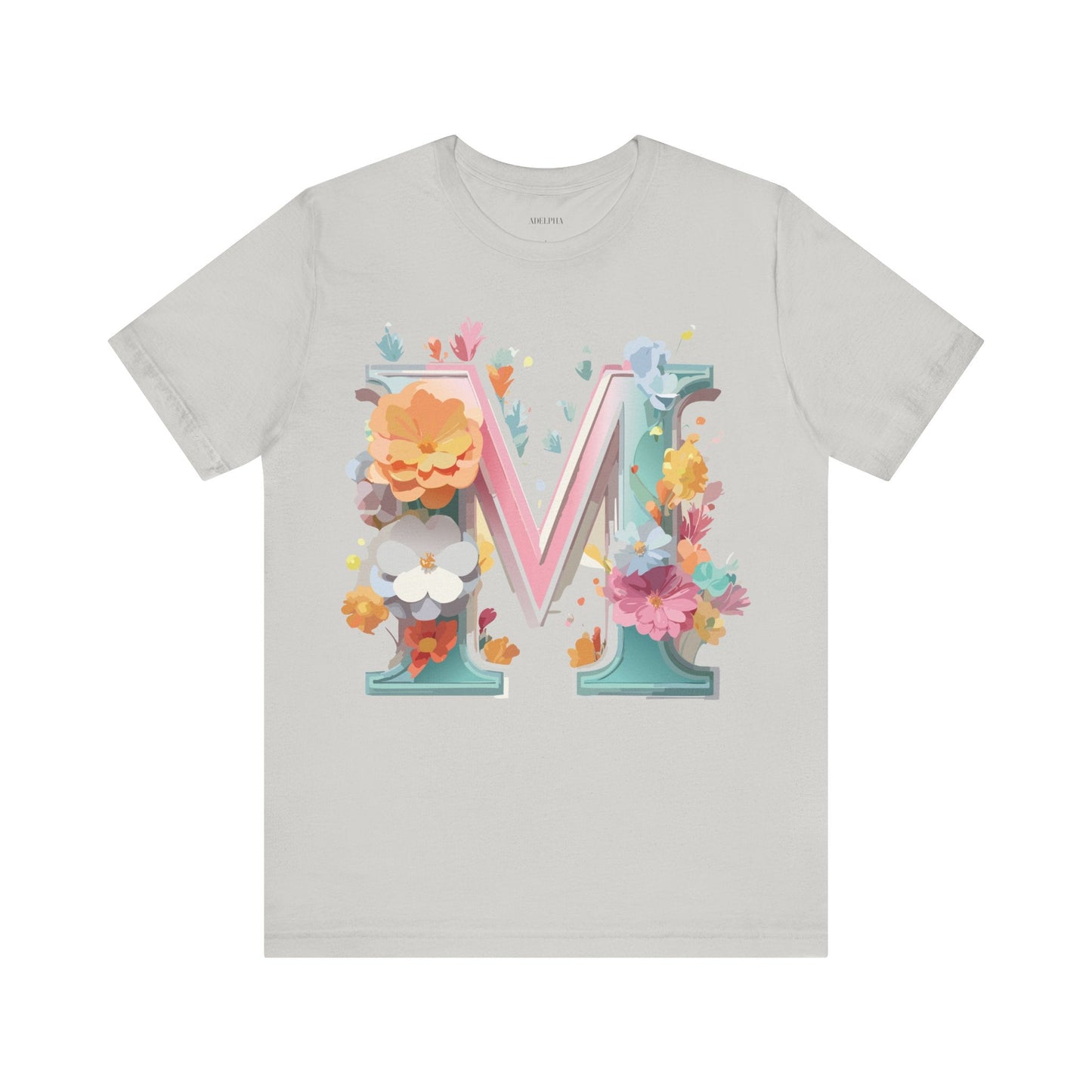 Letter M Graphic Tee Unisex Short Sleeve Shirt By Adelpha Vintage Artwork Design