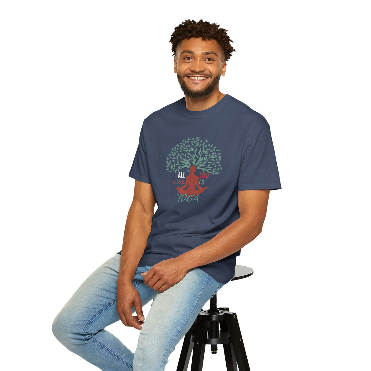 All Is Yoga Tree Pose Meditation Unisex Comfort Colors Garment-Dyed Heavyweight 100 Cotton Art Design T-Shirt w188