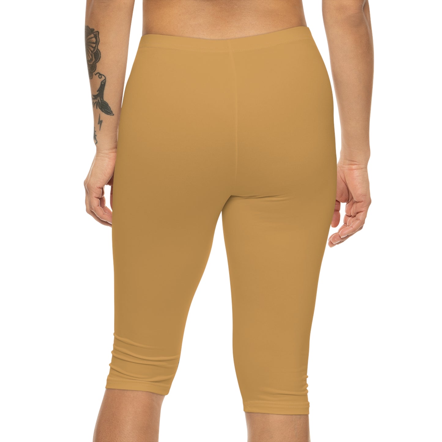 Sunlit Clay Color Women's Brushed Suede Poly Span Casual Capri Leggings XS-2XL
