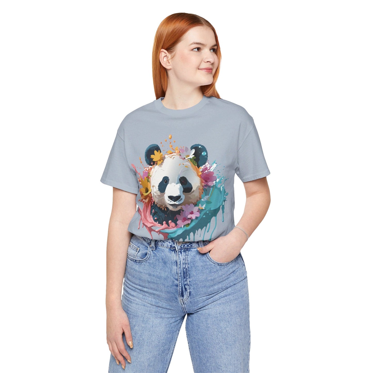Panda Graphic Tee Unisex Jersey Short Sleeve Art Design Shirt By Adelpha Premium Casual Wear