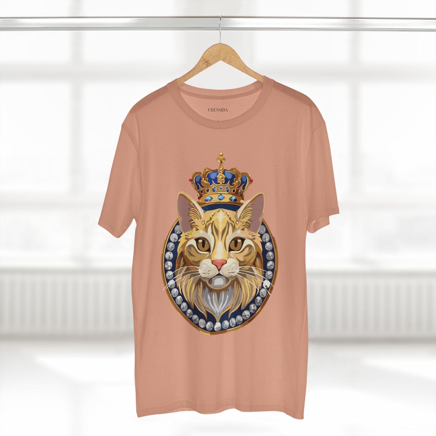 Cat Graphic Unisex 100 Cotton Tee With Unique Animal Golden Medallion Art Design 13