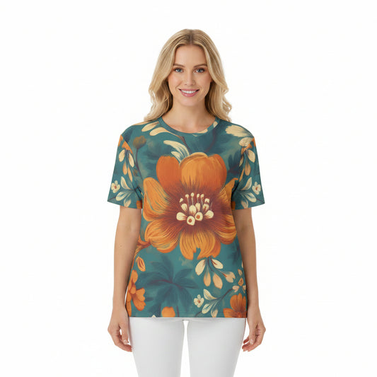 Unisex Poly T-Shirt with Floral Print