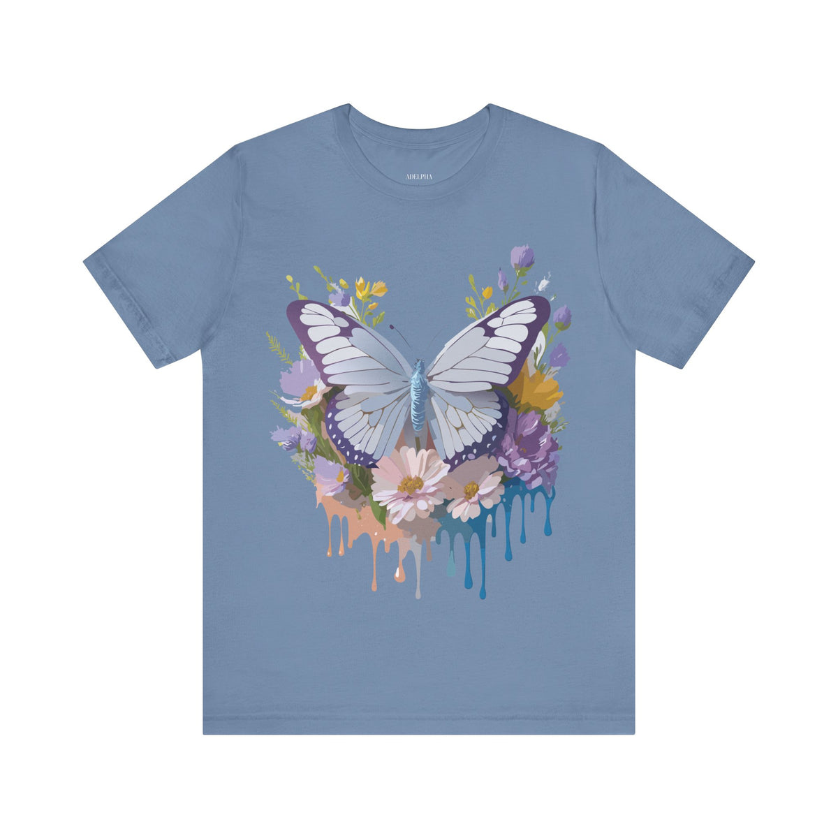 Butterfly Graphic Unisex Cotton Bella+Canvas Tee with Art Design n49