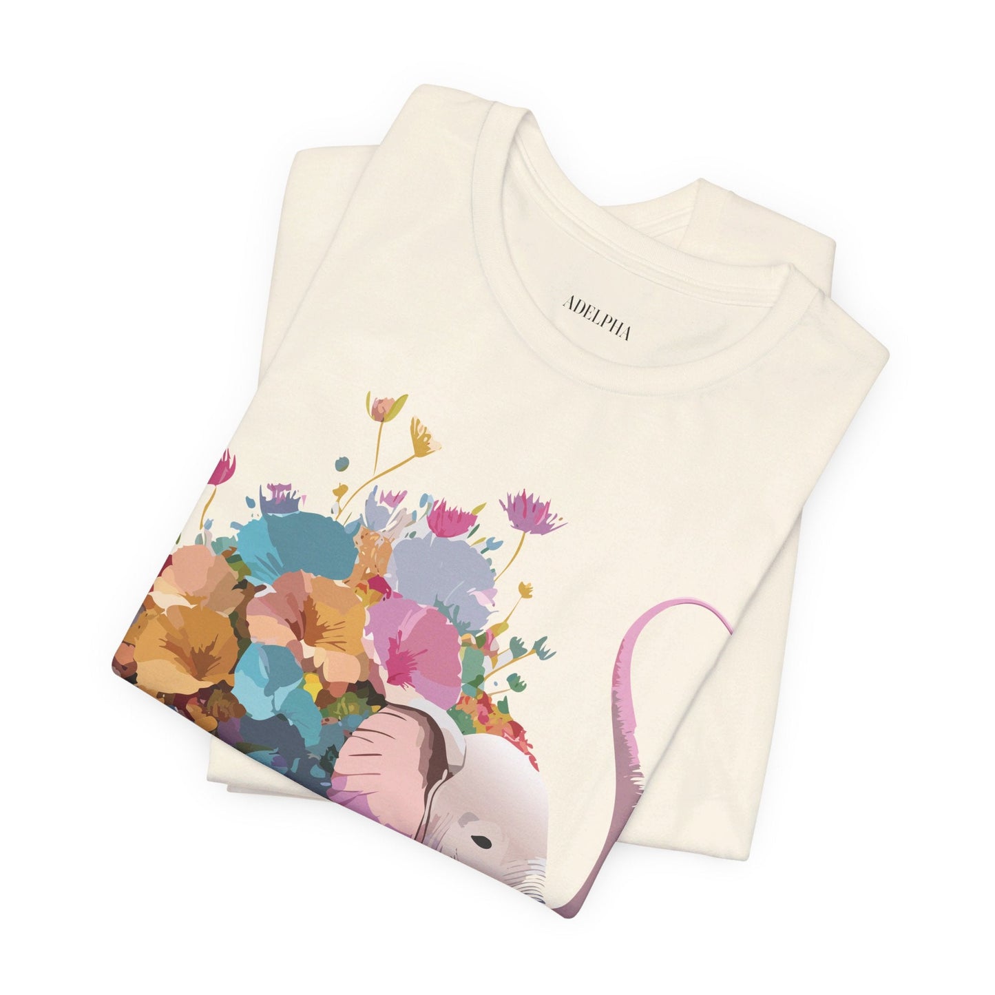 Adelpha Elephant Graphic Tee Unisex Short Sleeve Vintage Inspired Art Design Shirt