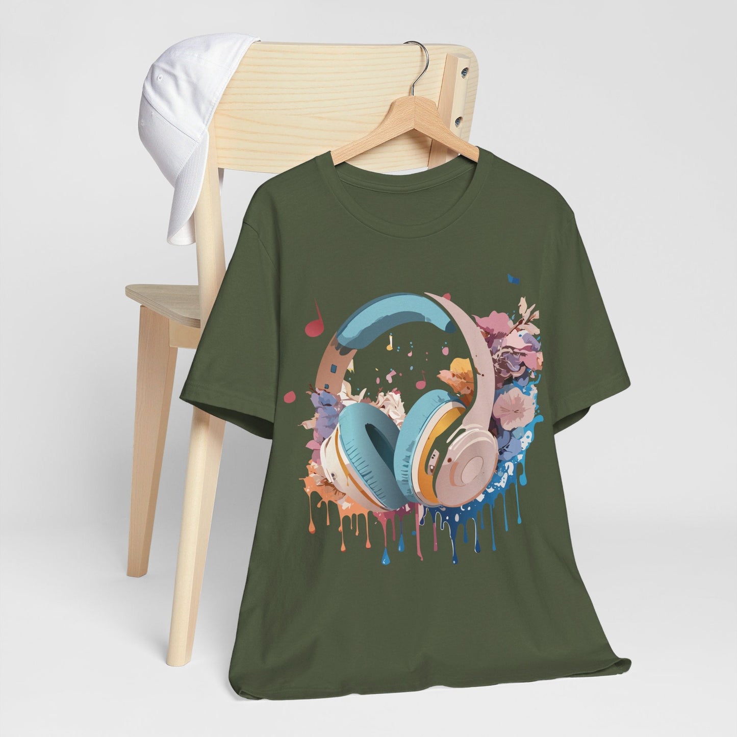 Music Graphic Unisex 100 Cotton Vintage Art with Musical Elements Tee 1