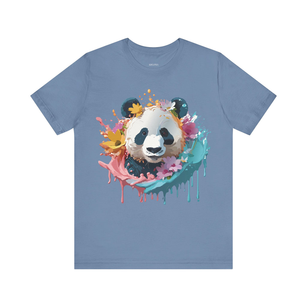 Panda Graphic Unisex Cotton Bella+Canvas Tee with Art Animal Design d88