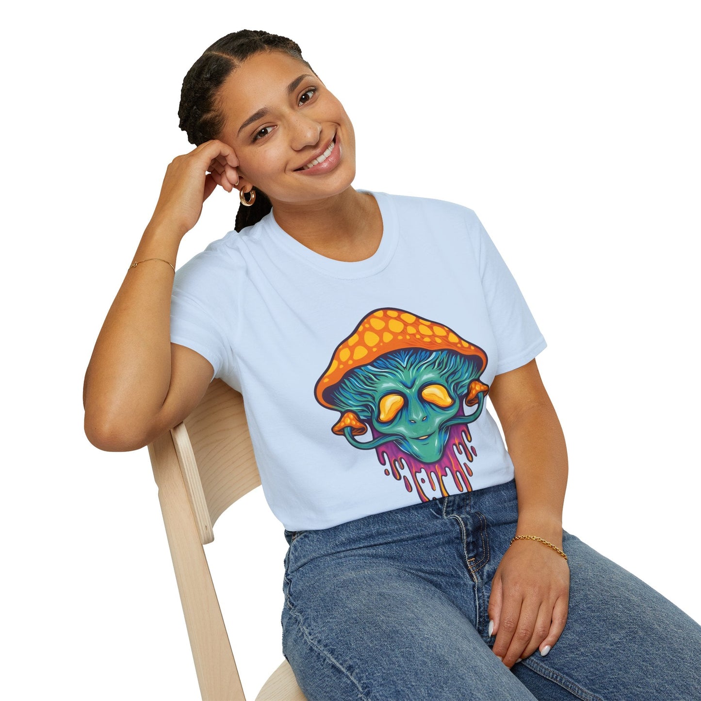 Mashroom T Shirt Unisex Funny Mushroom Design Tee 100 Percent Cotton Softstyle Collection