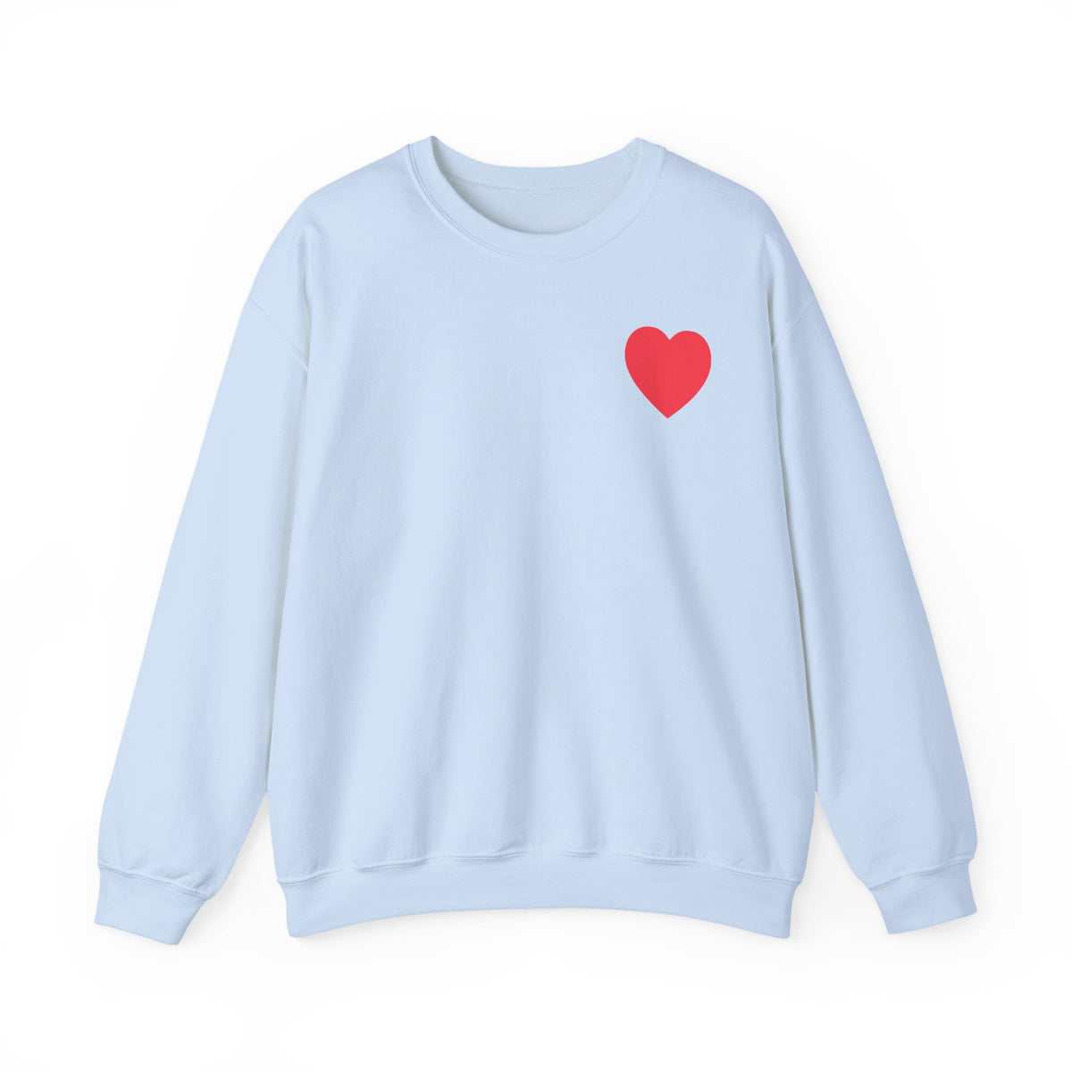 Small Red Heart Graphic Valentine's Day Sweatshirt Unisex 50/50 Cotton-Poly Sweatshirt w79
