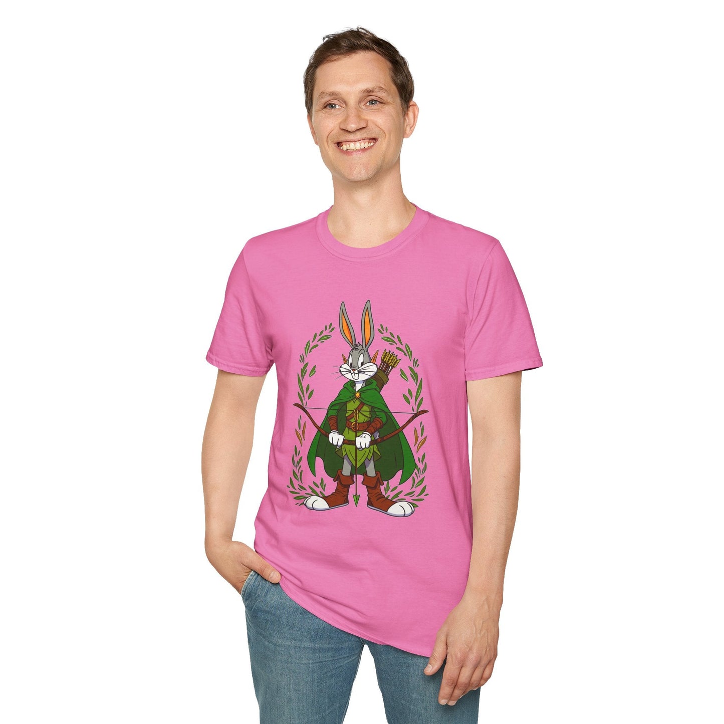 Bugs Bunny T Shirt Cartoon Art Tee Unisex Gildan Softstyle 64000 100 Percent Ring Spun Cotton