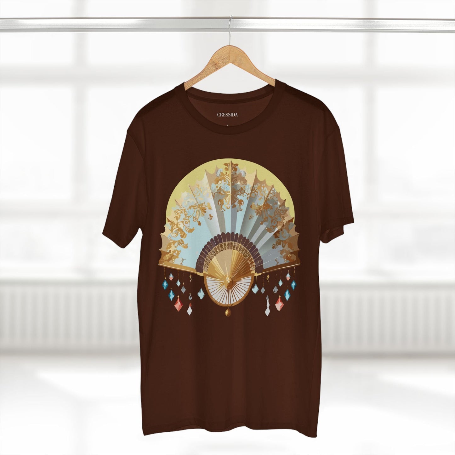 Antique Fan Graphic Design T-Shirt Unisex 100 Cotton Floral Carnival Artwork Tee 25