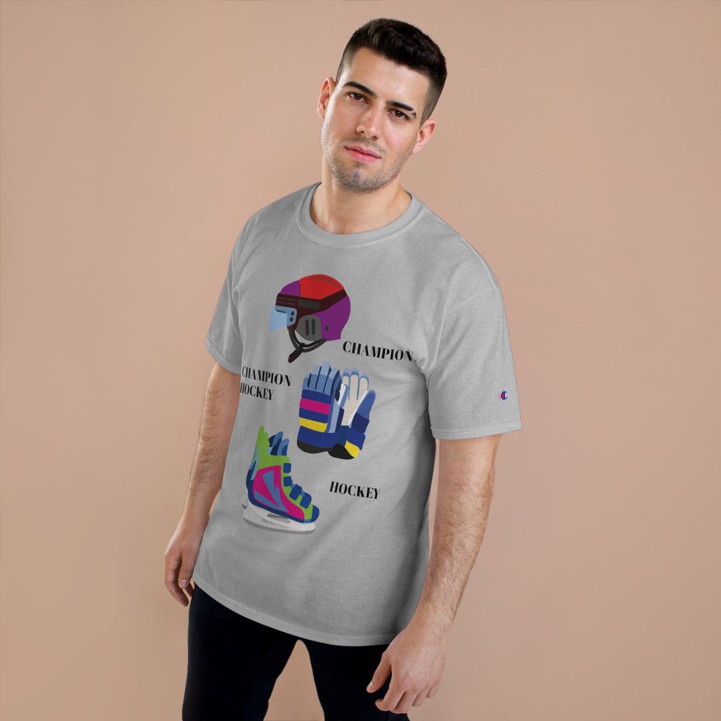 Champion Men T-Shirt with Hockey design