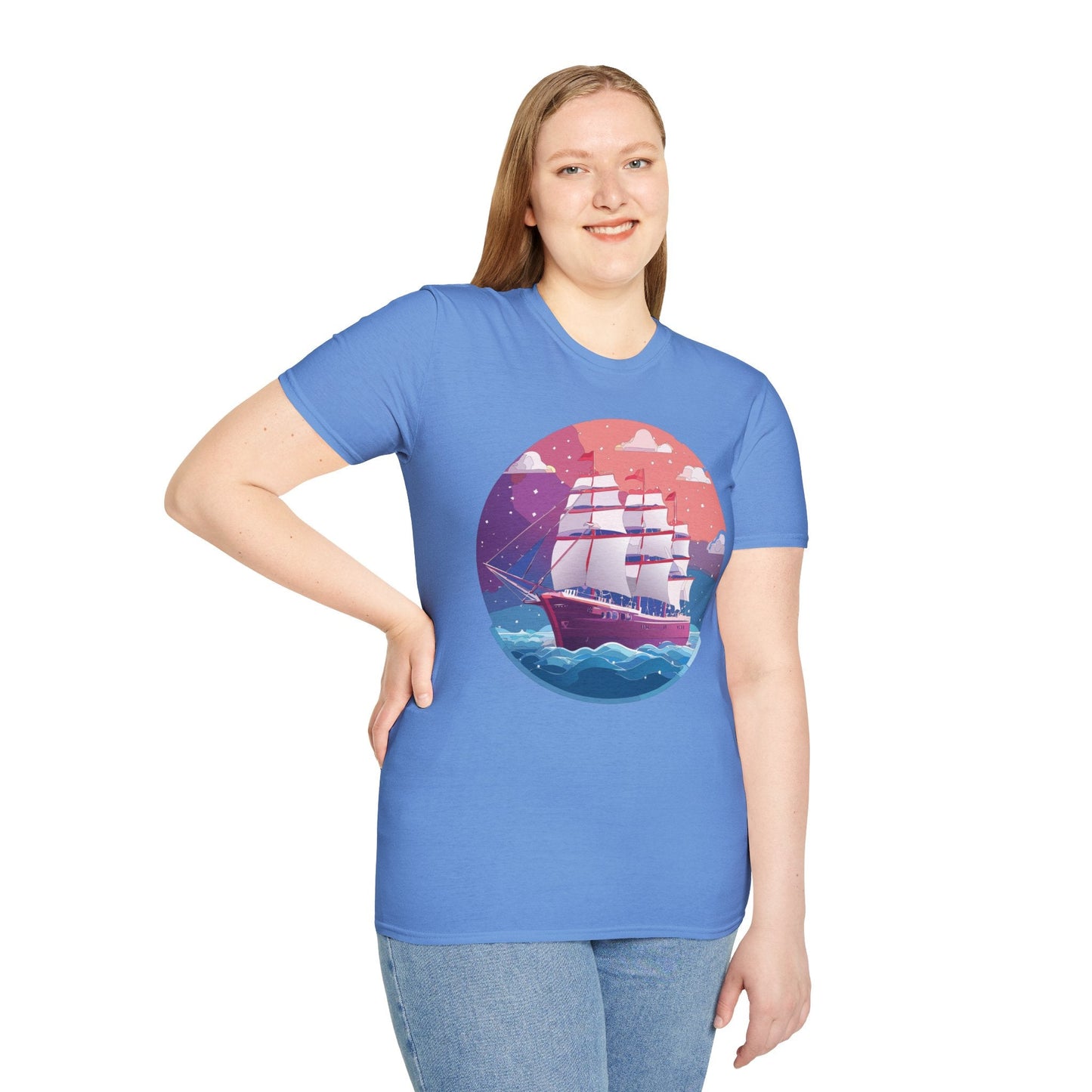 Unisex Gildan Softstyle 64000 T Shirt Ship Frigate Vessel Tee For Maritime Enthusiasts
