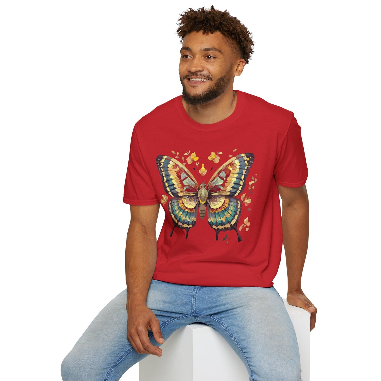 Butterfly Graphic T Shirt Unisex Gildan Softstyle 64000 Monarch Design Lightweight Everyday Wear