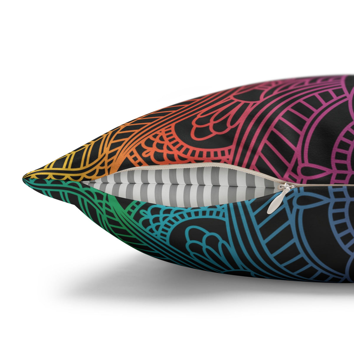 Ornament Print Pillowcase 100 Faux Suede Cover - 4 sizes: 14"-16"-18"-20" - Pillow Not Included