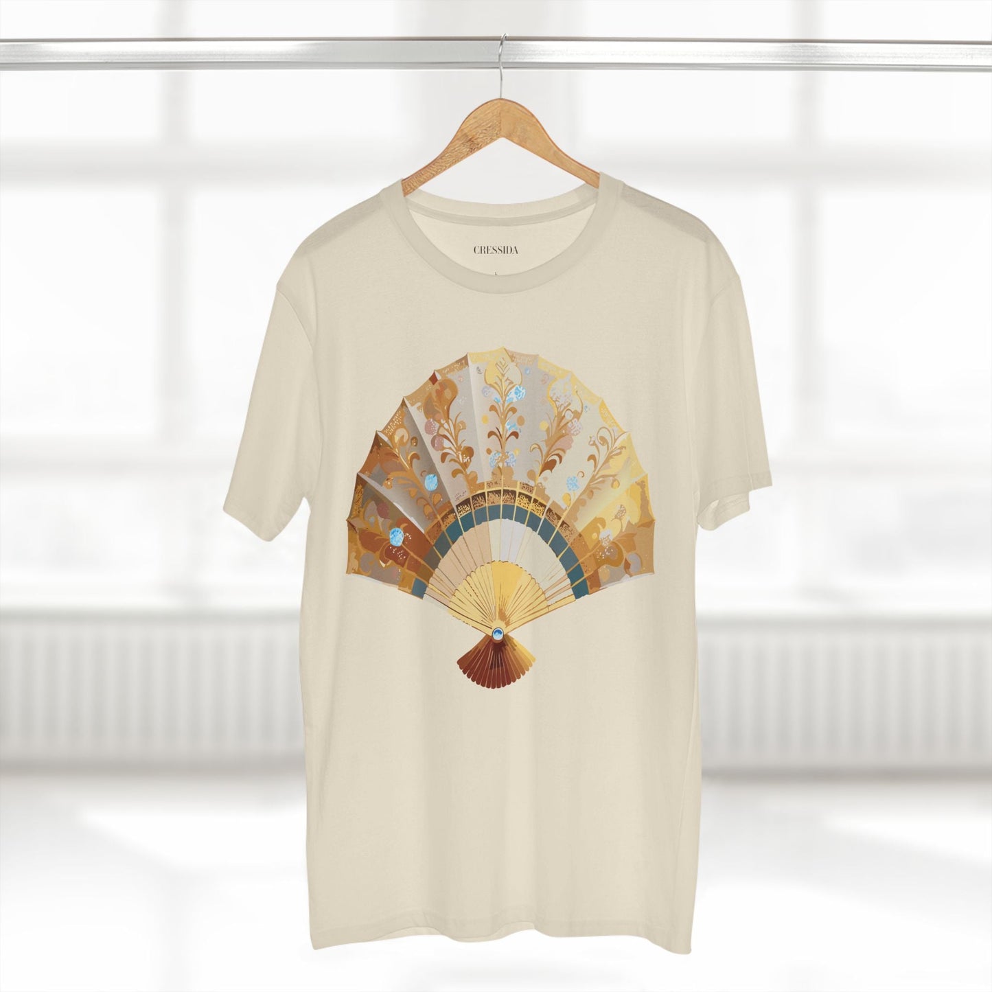 Antique Fan Graphic Design T-Shirt Unisex 100 Cotton Floral Carnival Artwork Tee 21