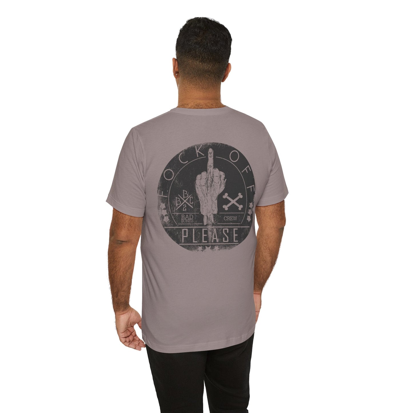 Middle Finger Skull Graphic Design Unisex Cotton T-Shirt A-11