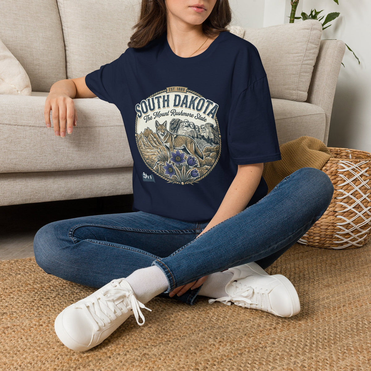 South Dakota Wildlife Tee – State Prairie Flowers Travel Tourist Graphic Tee Unisex 100 Cotton Gildan T-Shirt