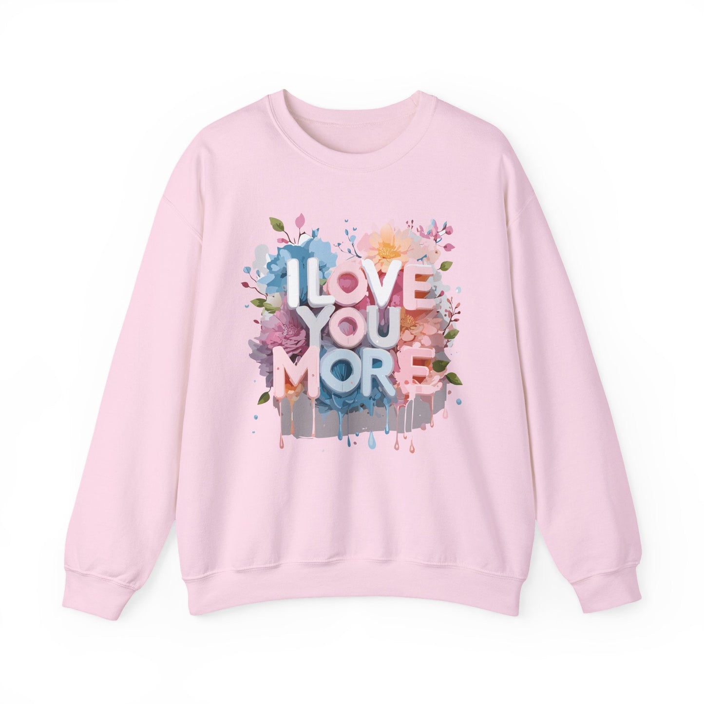 Floral Love Sweatshirt Unisex Heavy Blend Crewneck Valentines Day 50 50 Cotton Polyester Gildan 18000
