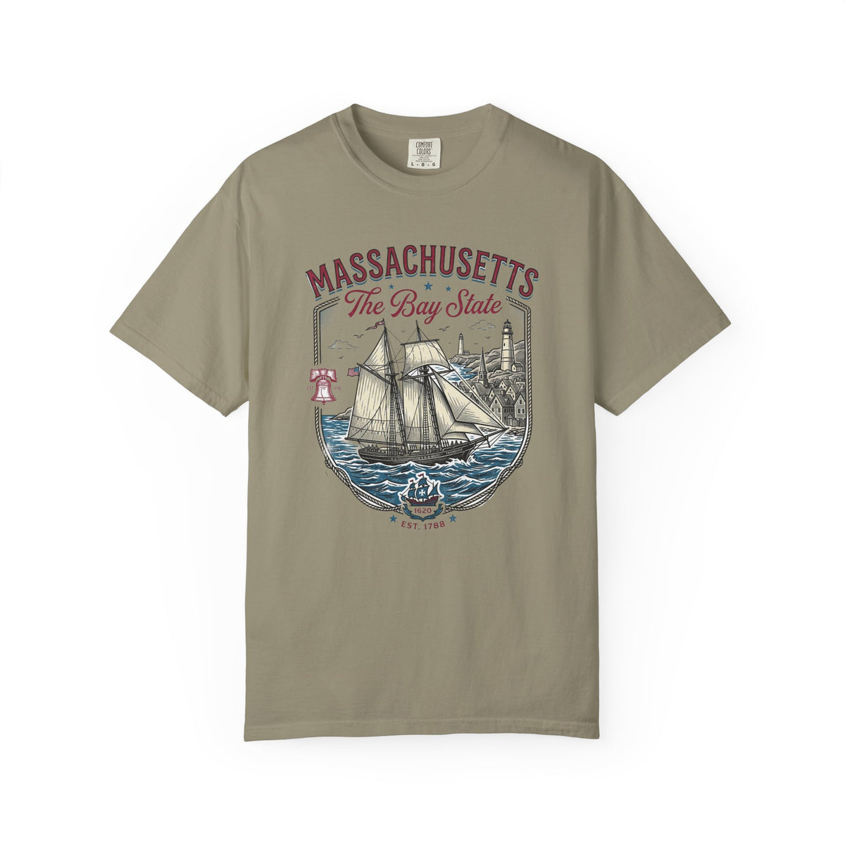 Massachusetts State Travel Tourist Graphic Tee Unisex 100 Cotton Comfort Colors T-Shirt