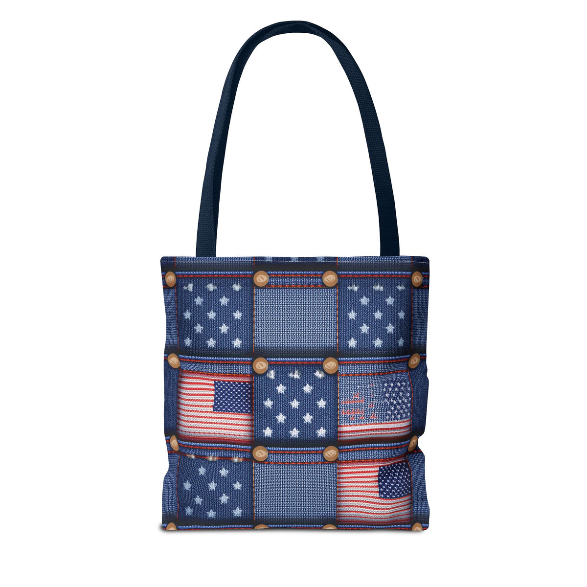 4th of July Graphic Denim Fabric Imitation Print Unisex Canvas Bag Poly Spun 3 Sizes Tote Bag 200-18
