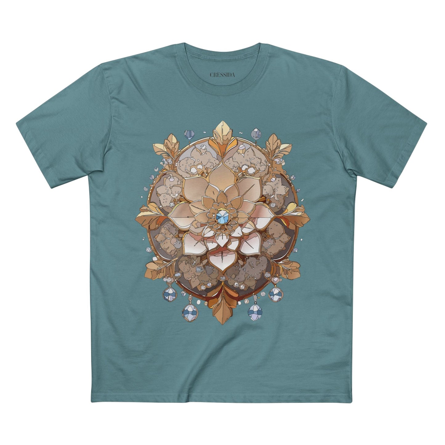 Floral Graphic T-Shirt Unisex 100 Cotton Art Design with Antique Flowers Tee 17