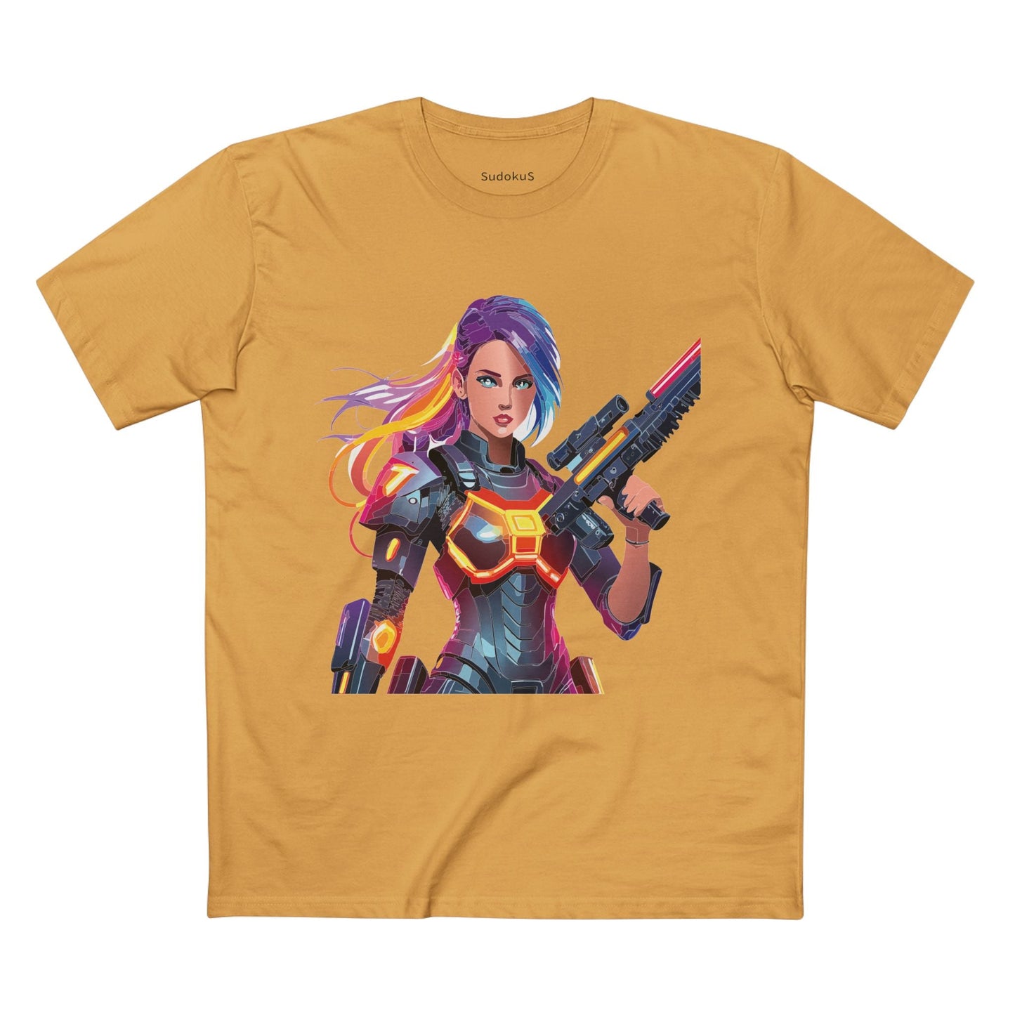Army-woman Graphic Unisex 100 Cotton Staple Tee 17